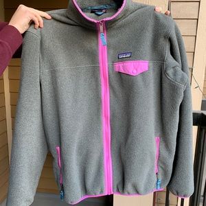 Patagonia Synchilla Zip-Up Jacket XL Grey/Pink
